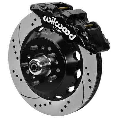 Wilwood AERO6 Big Brake Drilled & Slotted Front Brake Kit (Black) - 140-16197-D
